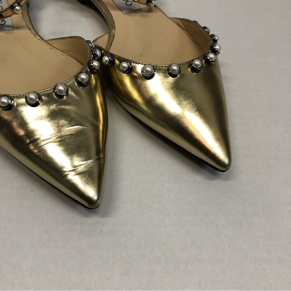 Jimmy Choo leema flat, gold, EUC - Picture 8 of 13